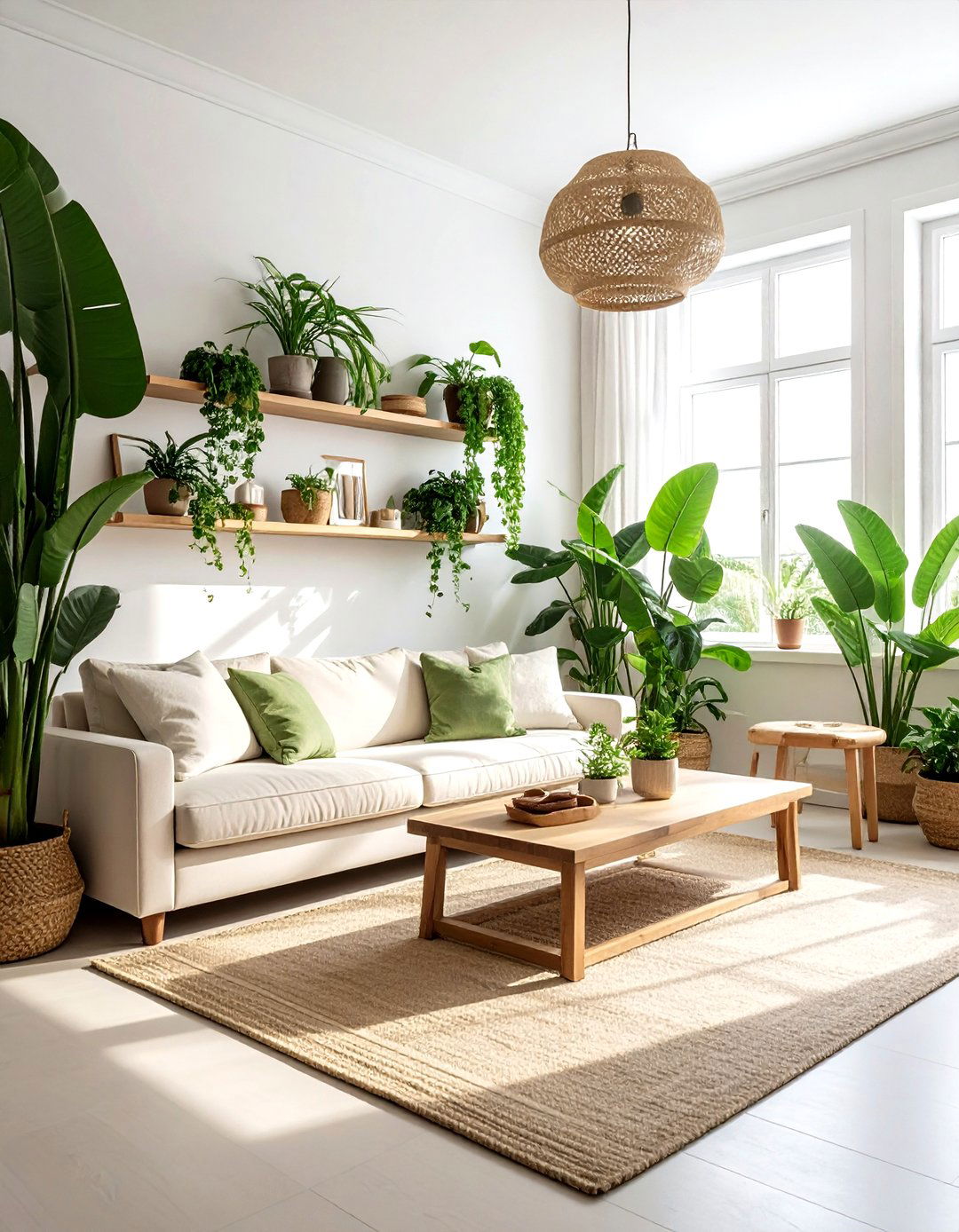 Boho Living Room With Plants - 30 bohemian green living room ideas