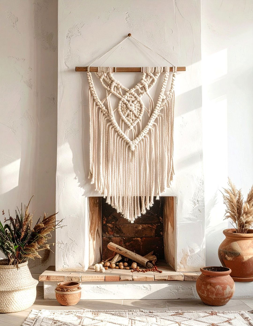 Boho Macrame Hanging - 30 layered mantel ideas