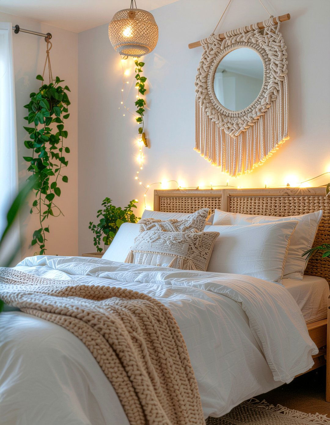Boho Macrame Mirror - 30 bedroom decorative mirrors
