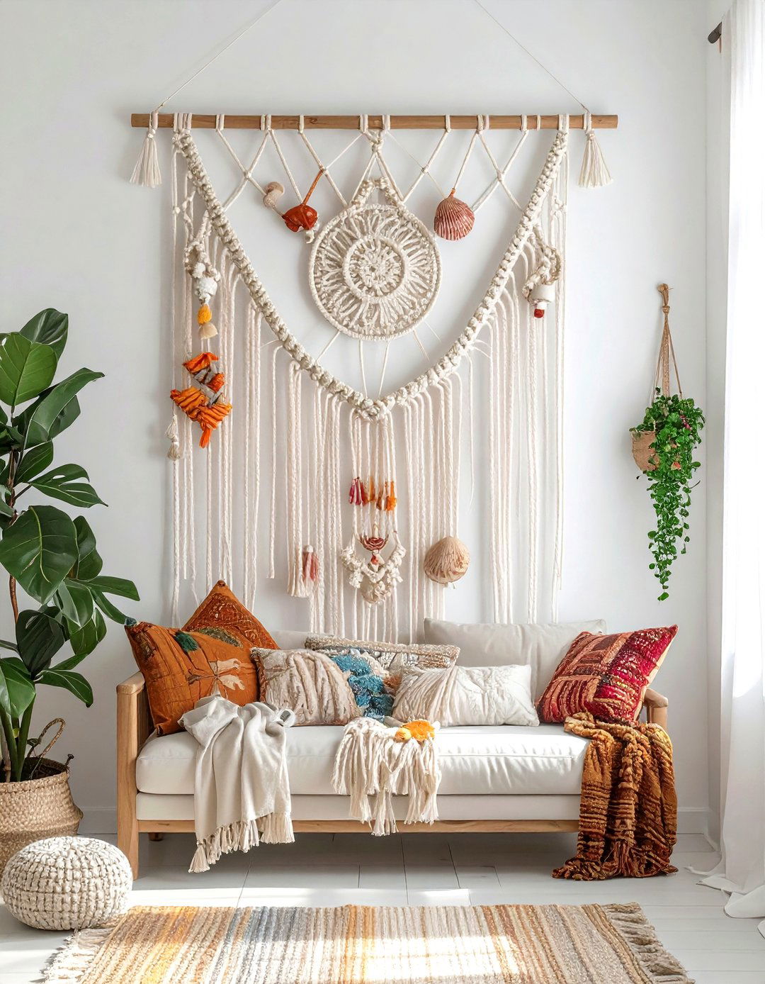 Boho Macrame Wall Hanging - 30 living room macrame wall hangings