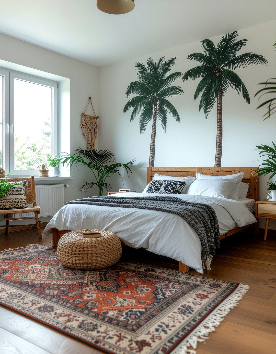 Boho Palm Tree - 30 bedroom tropical wallpapers