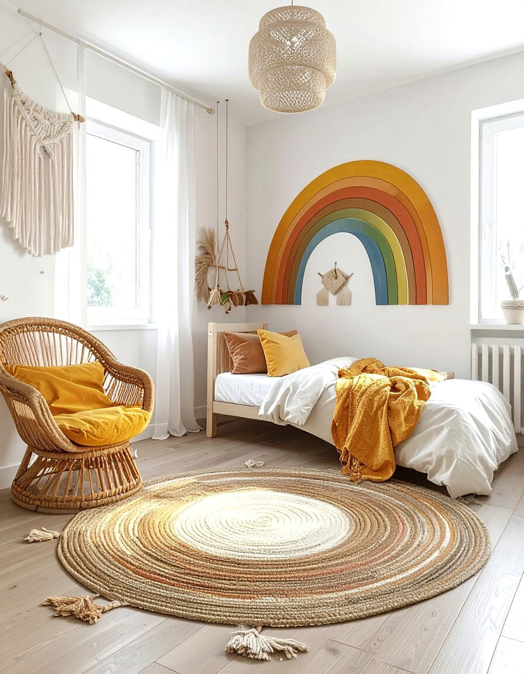 Boho Rainbow Toddler Room - 30 toddler bedroom ideas