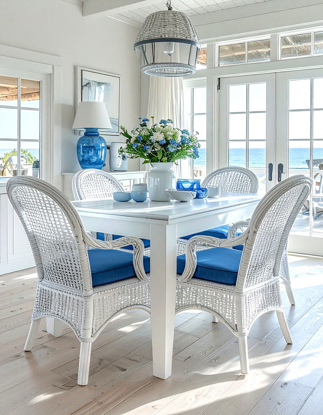 Boho Rattan Dining Chairs - 30 wicker dining room ideas