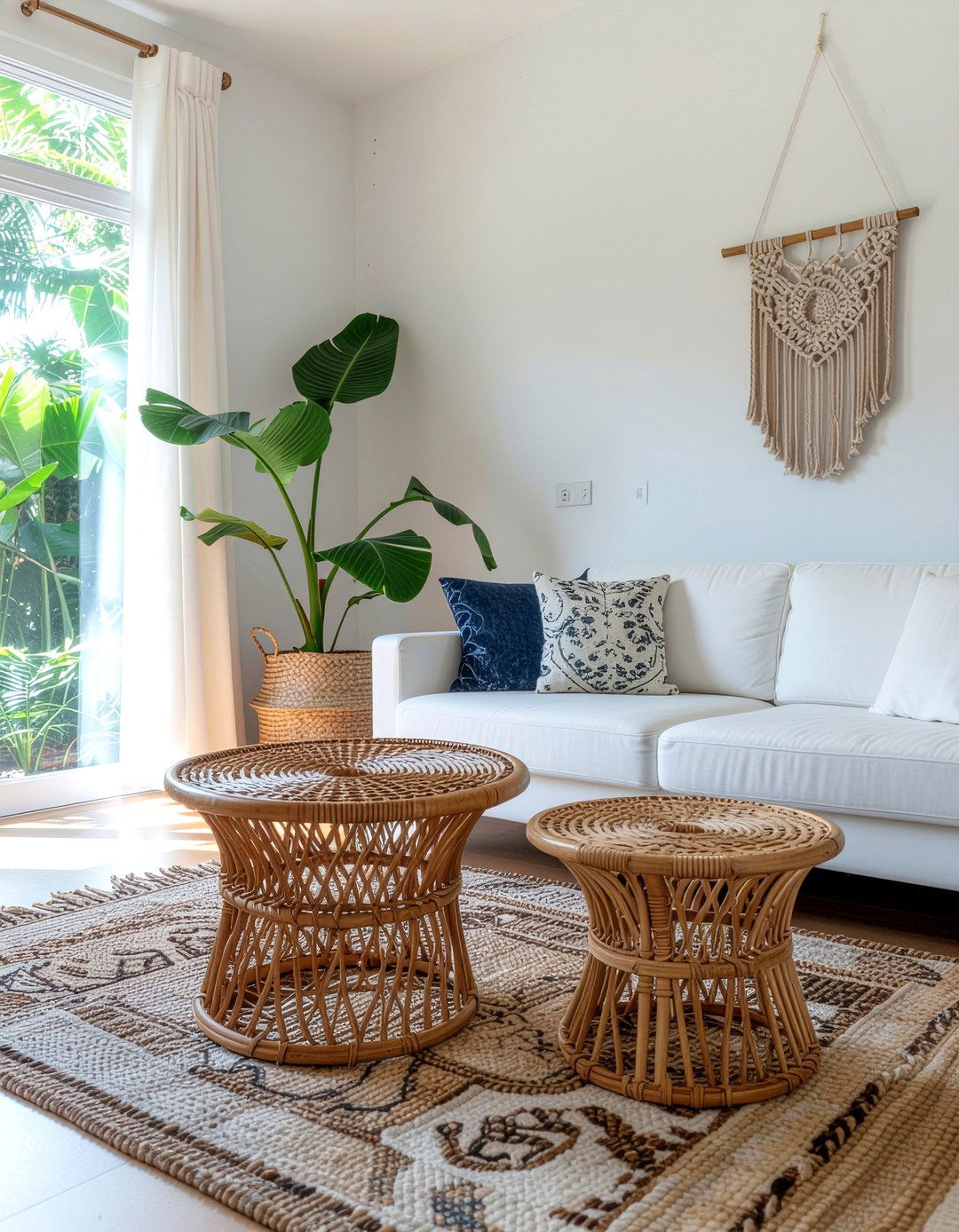 Boho Rattan Nesting Tables - 30 living room nesting tables
