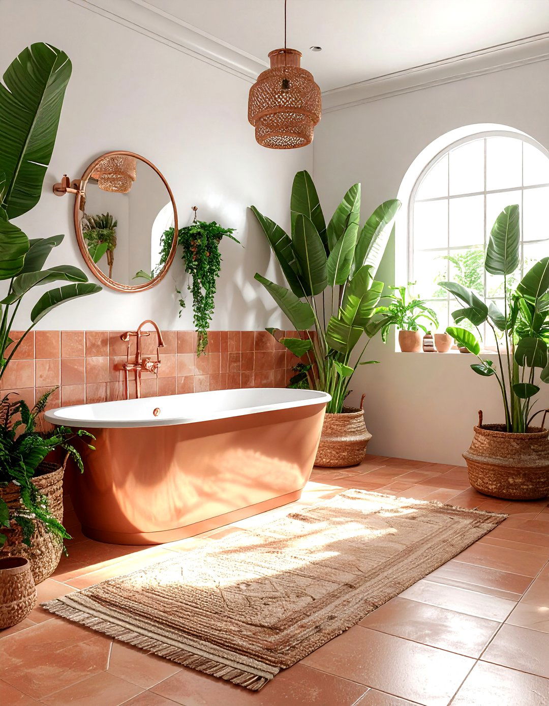 Boho Rose Gold Bathroom - 30 rose gold bathroom ideas