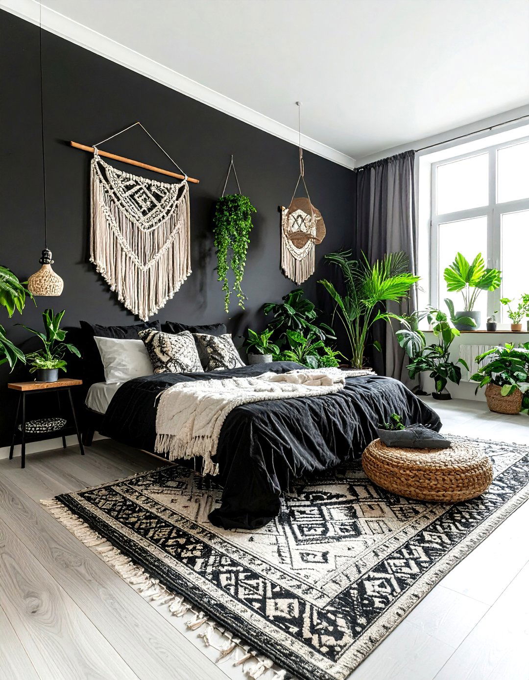 Boho Rustic Black Bedroom - 30 rustic black bedroom ideas