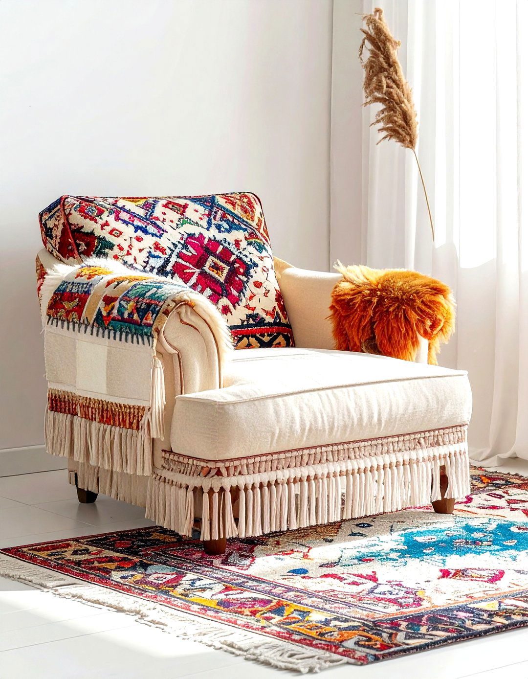 Boho Slipper Chair - 30 living room slipper chair ideas