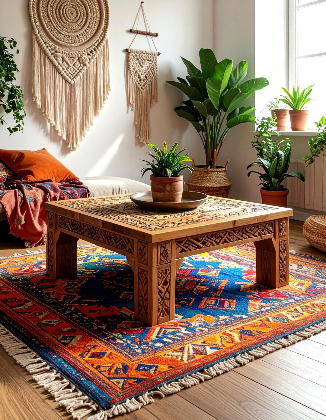 Boho Square Coffee Table - 30 living room square coffee tables