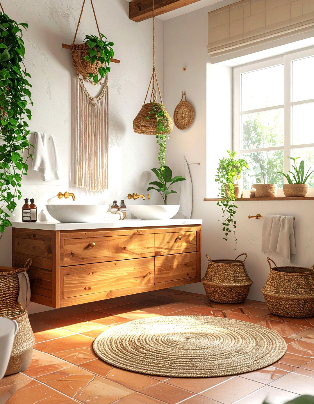 Boho Style Bathroom - 30 teen bathroom ideas