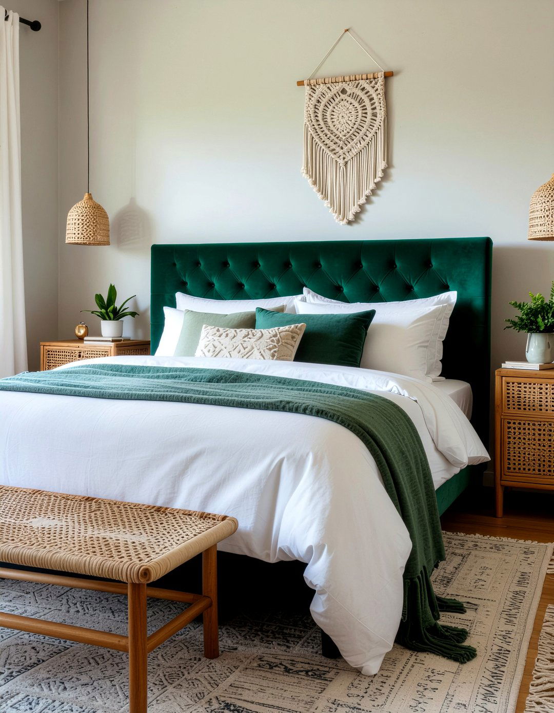 Boho Style Velvet Headboard - 30 bedroom velvet headboards