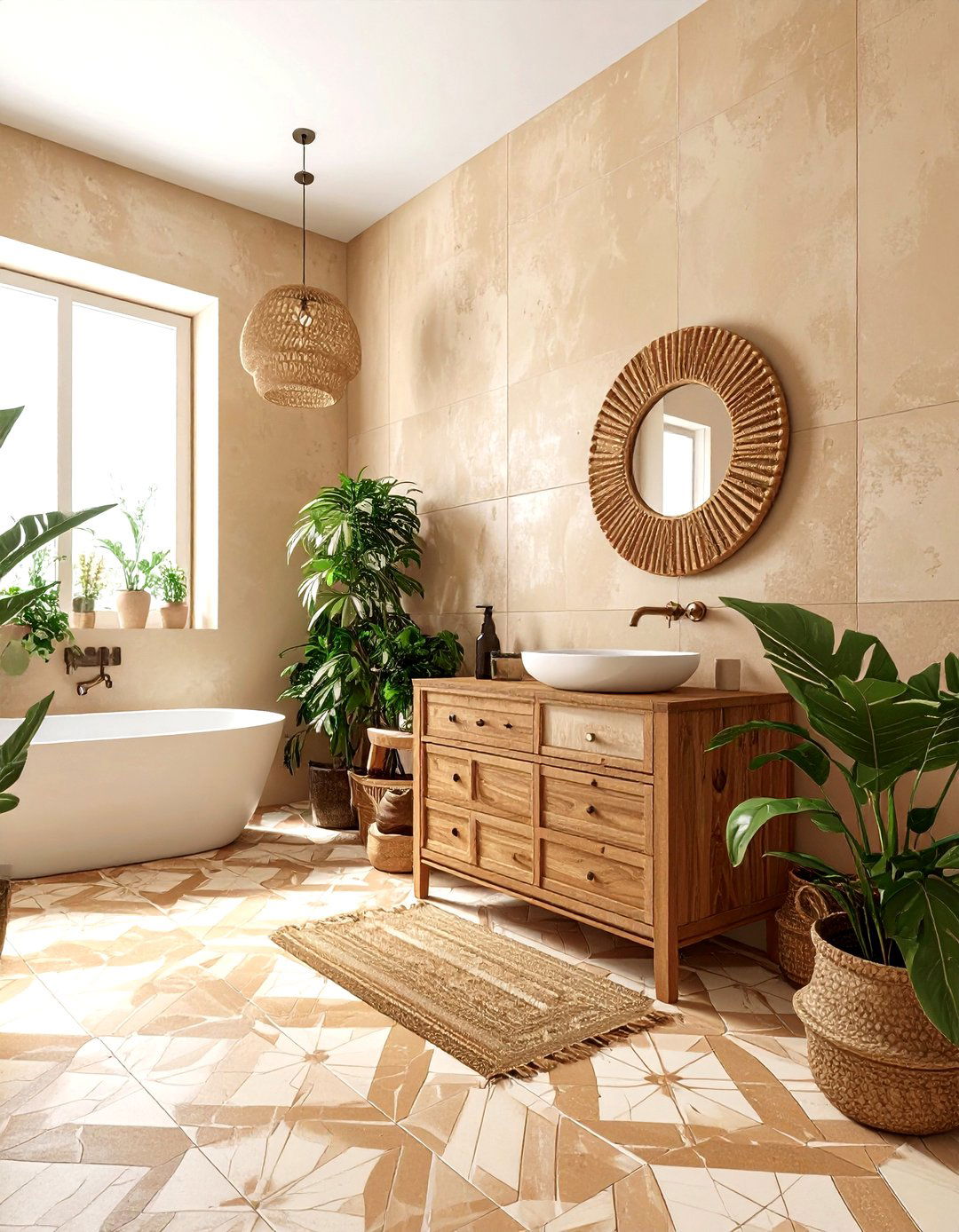 Boho Tan Bathroom - 30 warm tan bathroom ideas
