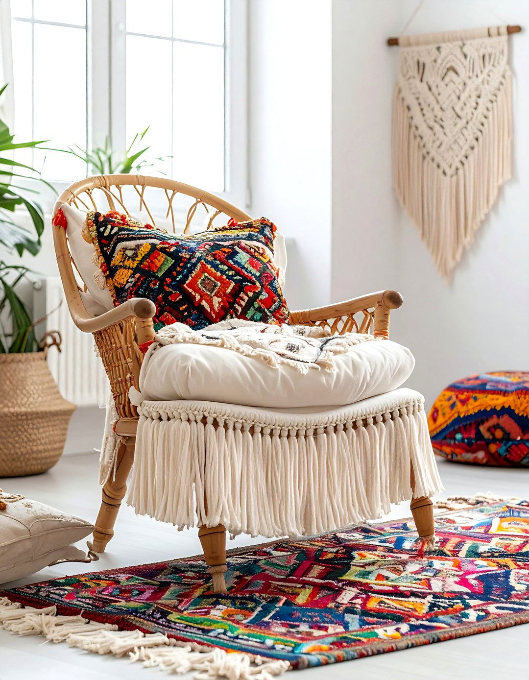 Boho Tassel Chair - 30 living room hanging chair ideas
