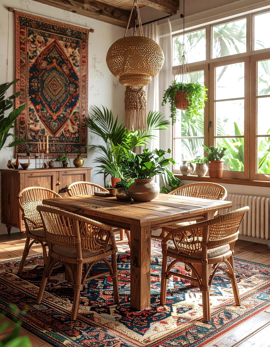 Boho Tropical Dining Room - 30 tropical dining room ideas
