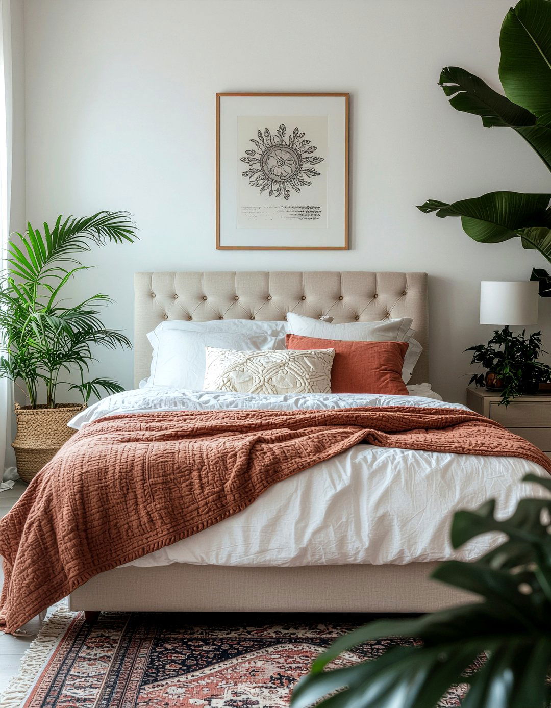 Boho Tufted Headboard - 30 bedroom tufted headboards