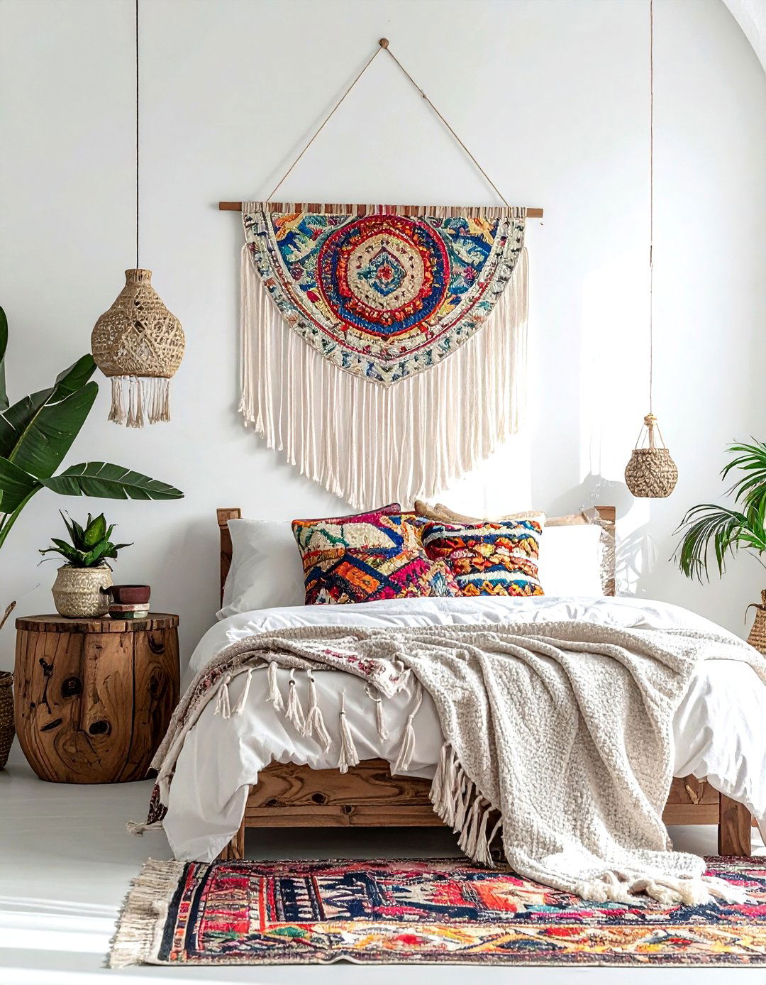 Boho Wall Hanging - 30 decorative basket ideas