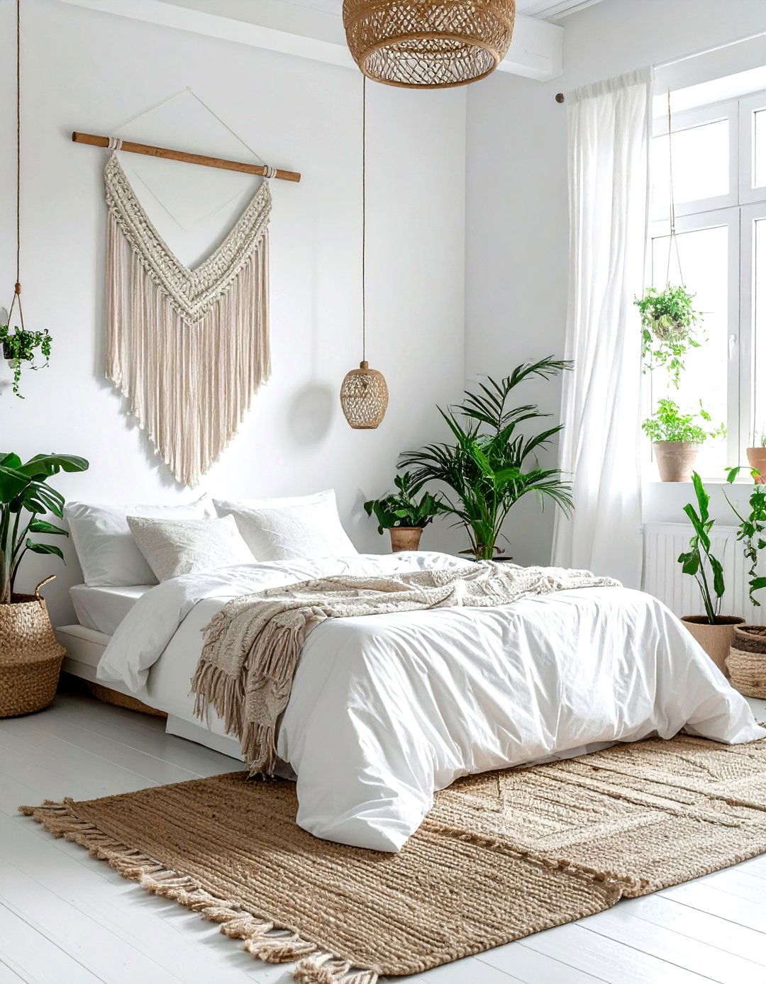 Boho White Bedroom - 30 bright white bedroom ideas