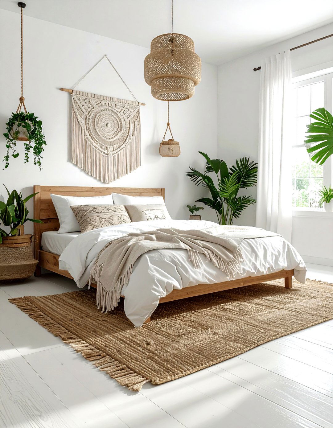 Boho White Bedroom - 30 minimalist white bedroom ideas