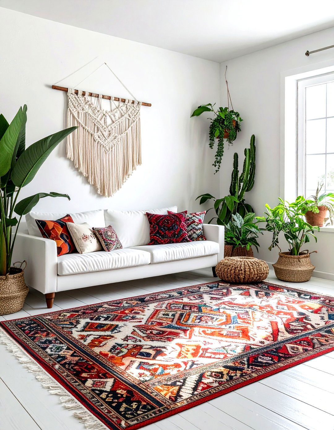 Boho White Farmhouse Living Room Accents - 30 farmhouse white living room ideas