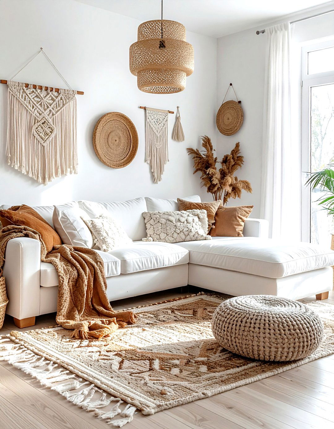 Boho White Living Room - 30 white living room design ideas