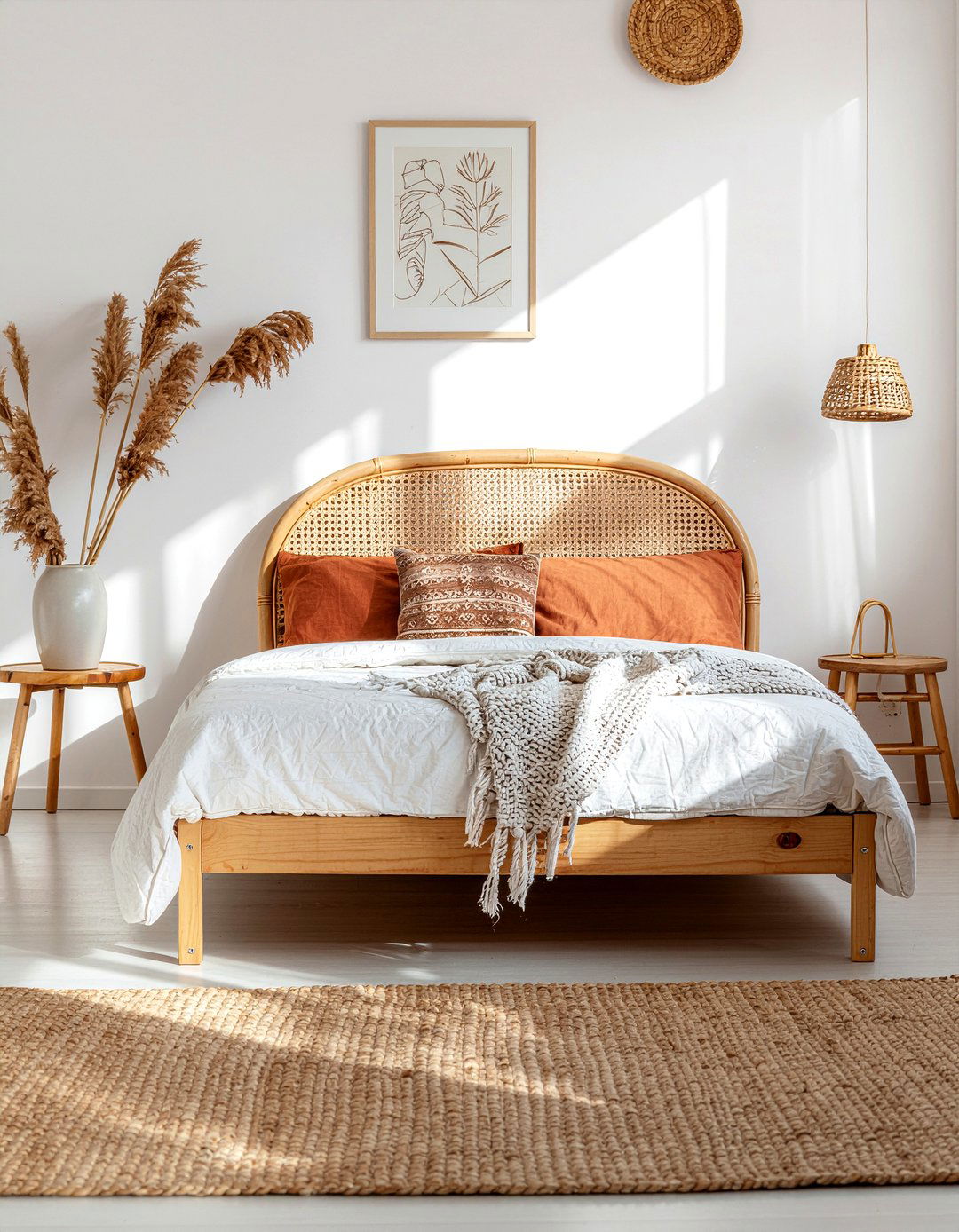 Boho Wood And Rattan Bed - 30 wooden bed frames