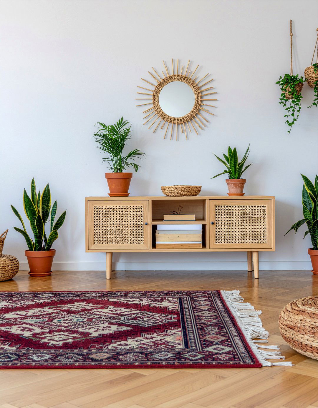 Boho Wood Console - 30 living room console table ideas