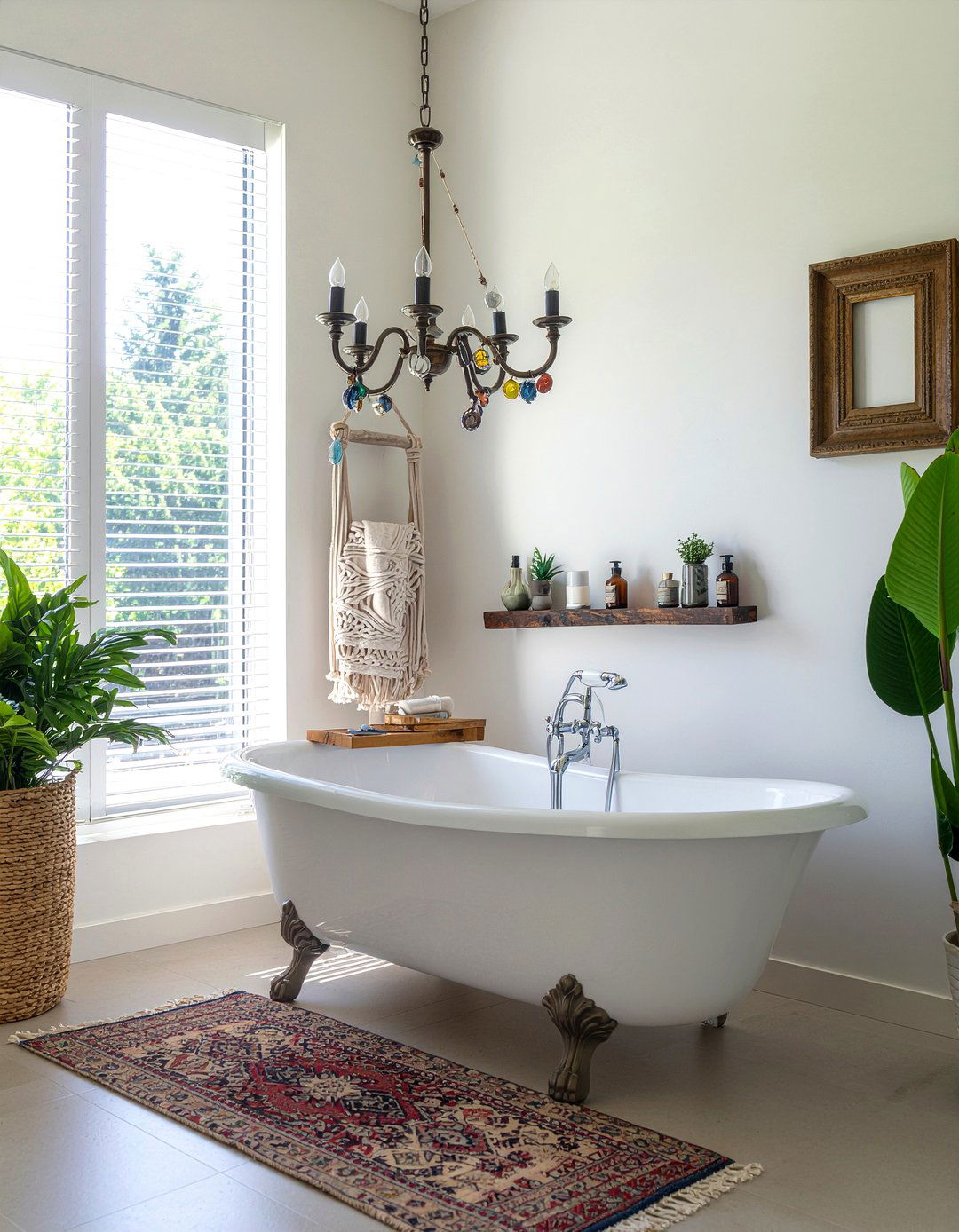 Boho bathroom chandelier - 30 bathroom chandelier ideas