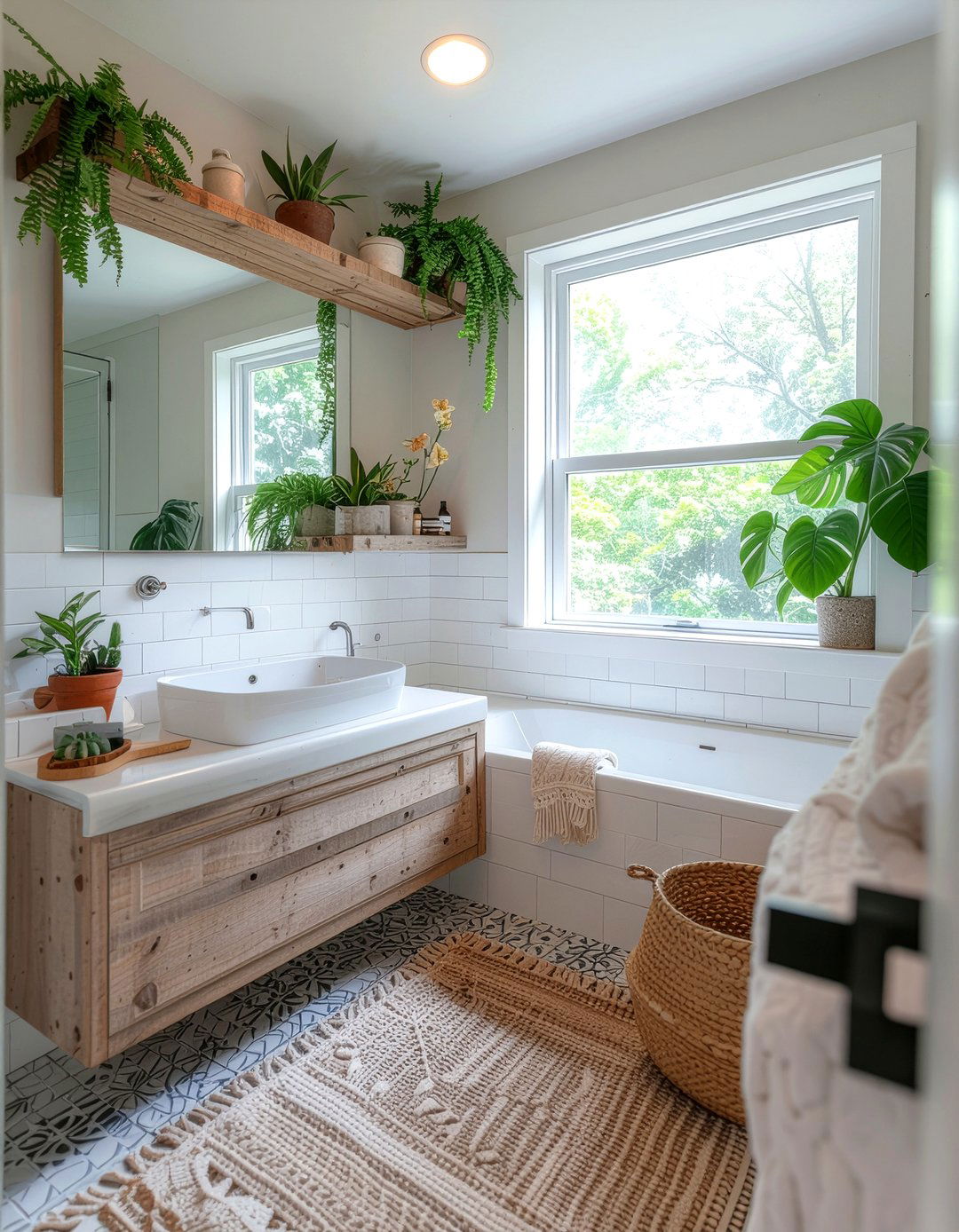 Boho bathroom shelving - 30 bathroom etagere ideas