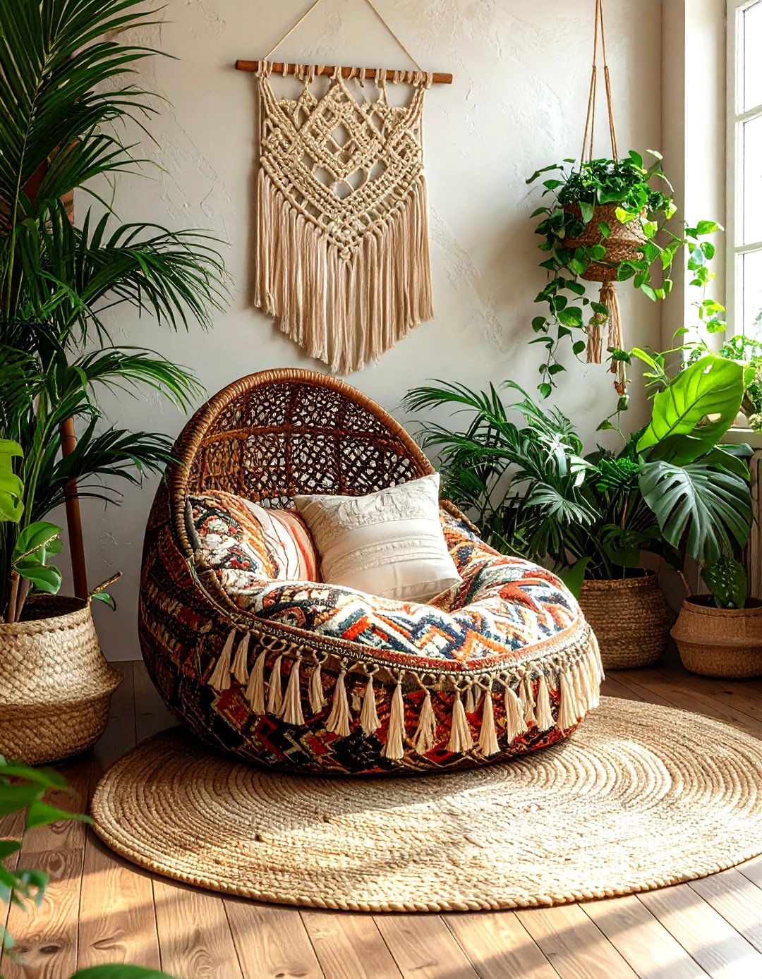 Boho bean bag chair - 30 living room bean bag ideas