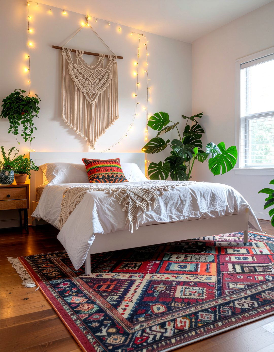 Boho bedroom fairy lights - 30 bedroom fairy lights ideas