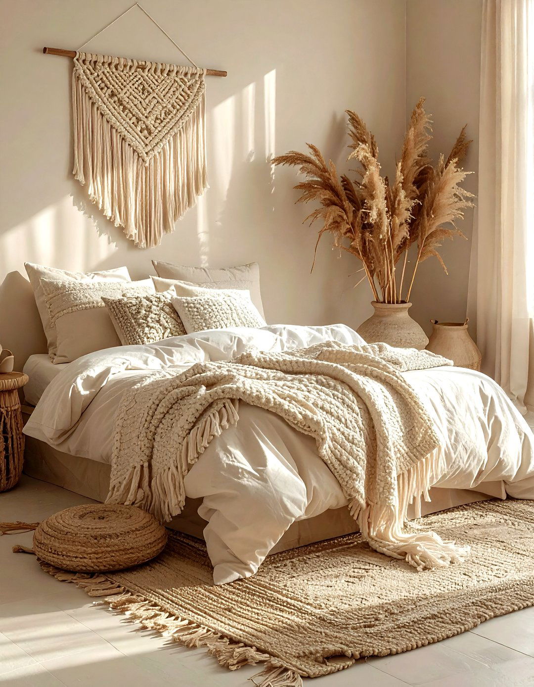 Boho beige bedroom - 30 beige bedroom decor ideas