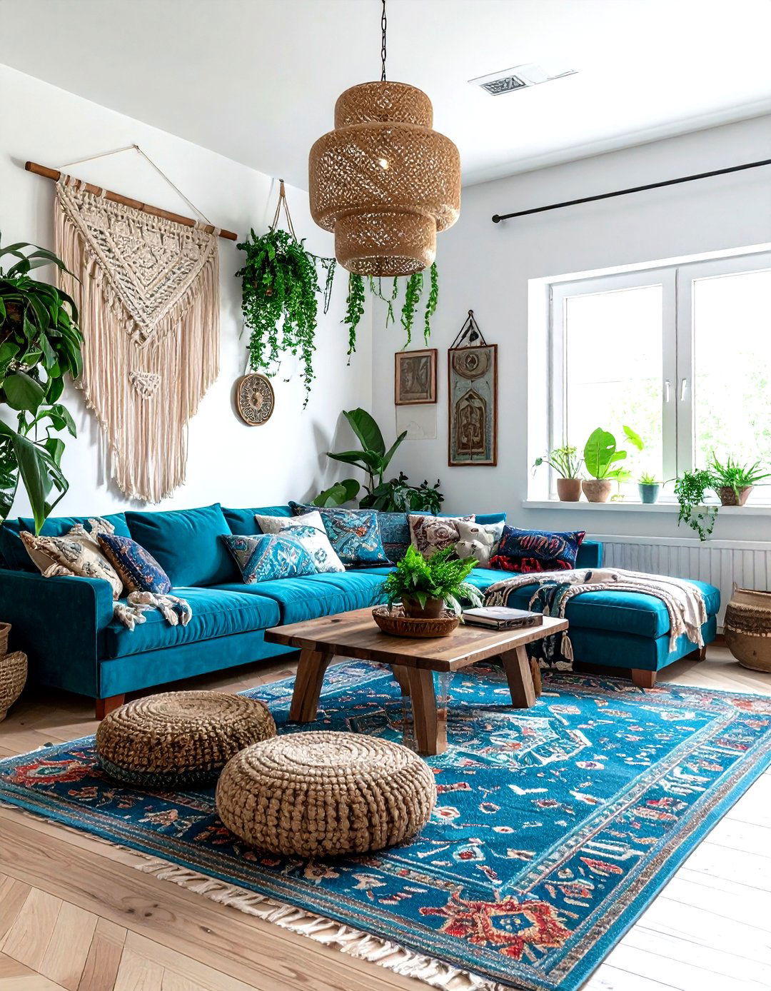Boho blue living room - 30 modern blue living room ideas