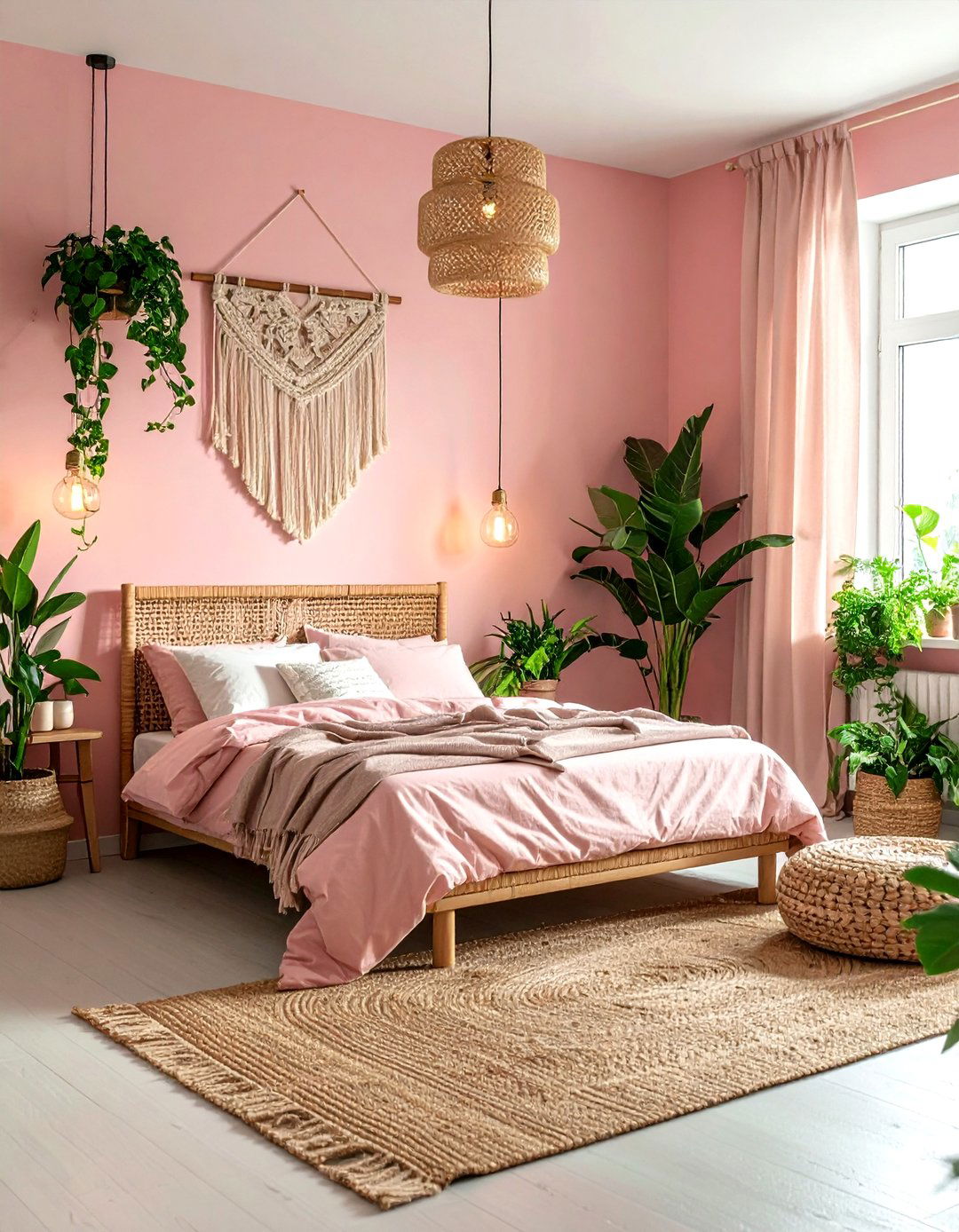 Boho blush pink bedroom - 30 blush bedroom ideas