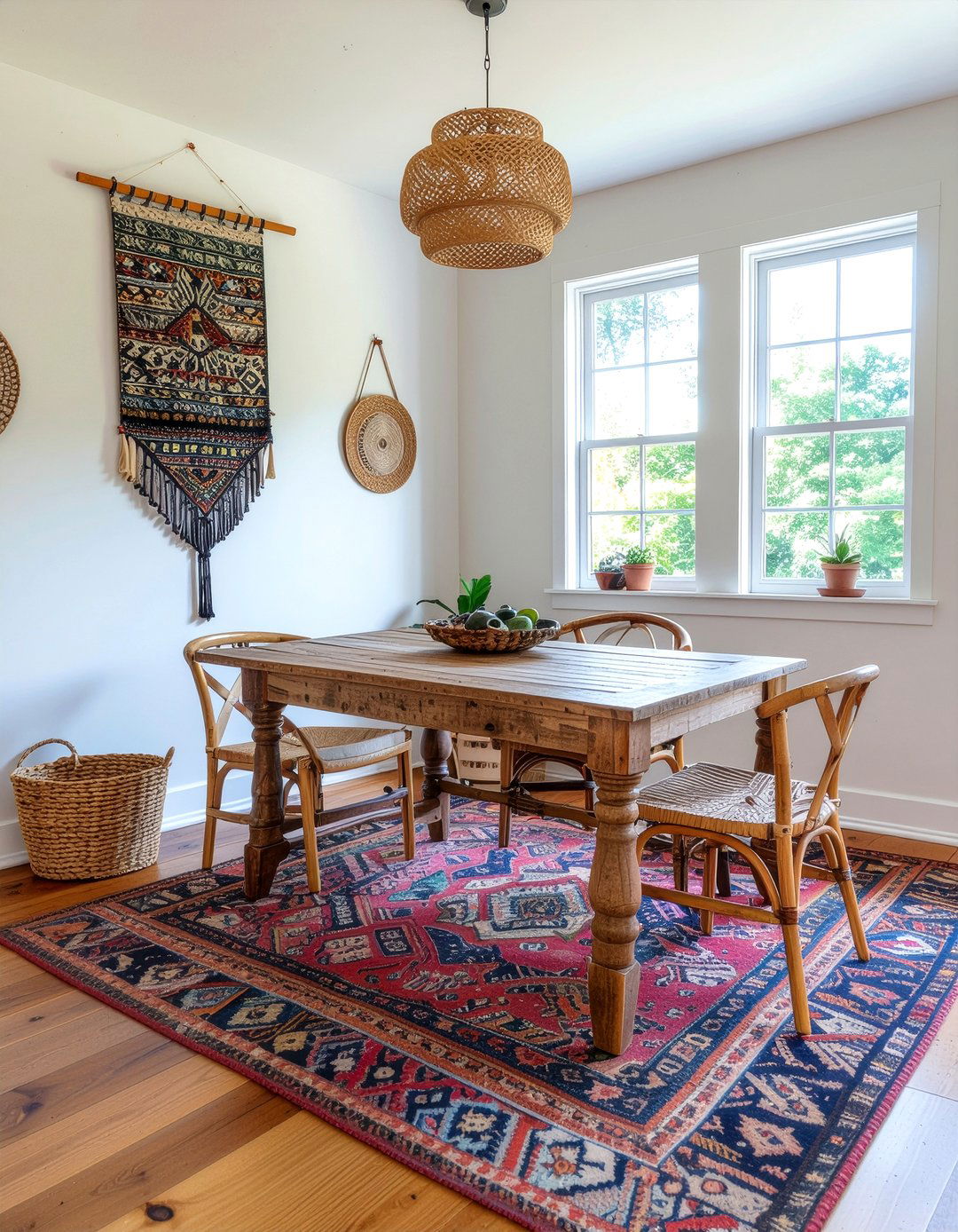 Boho chic dining room - 30 dining room transformation ideas