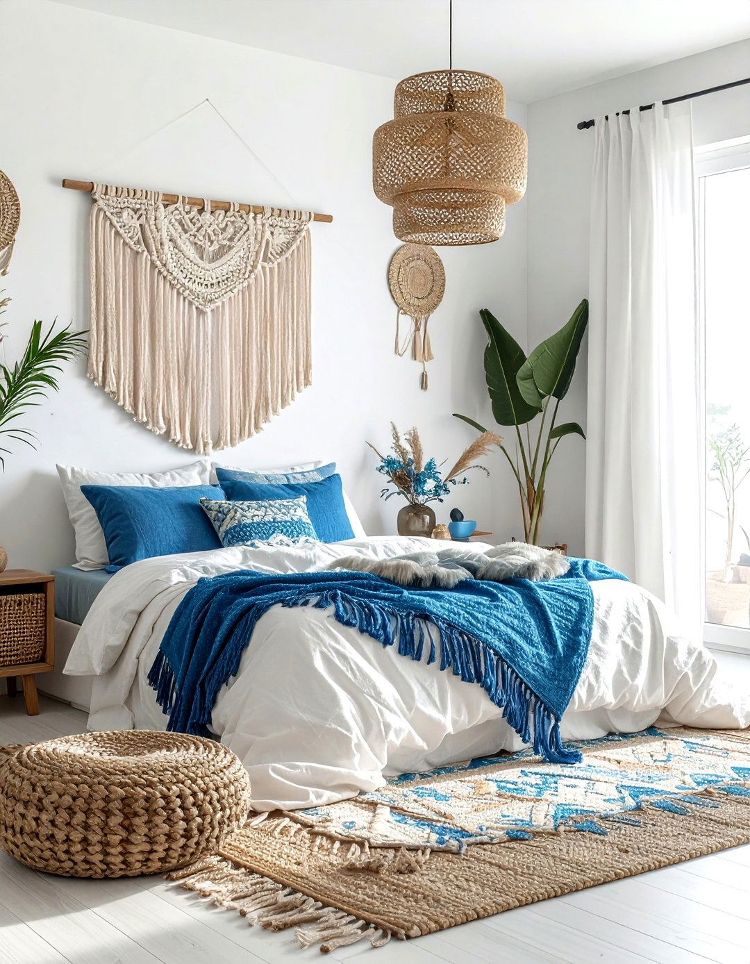 Boho coastal bedroom - 30 coastal blue bedroom ideas