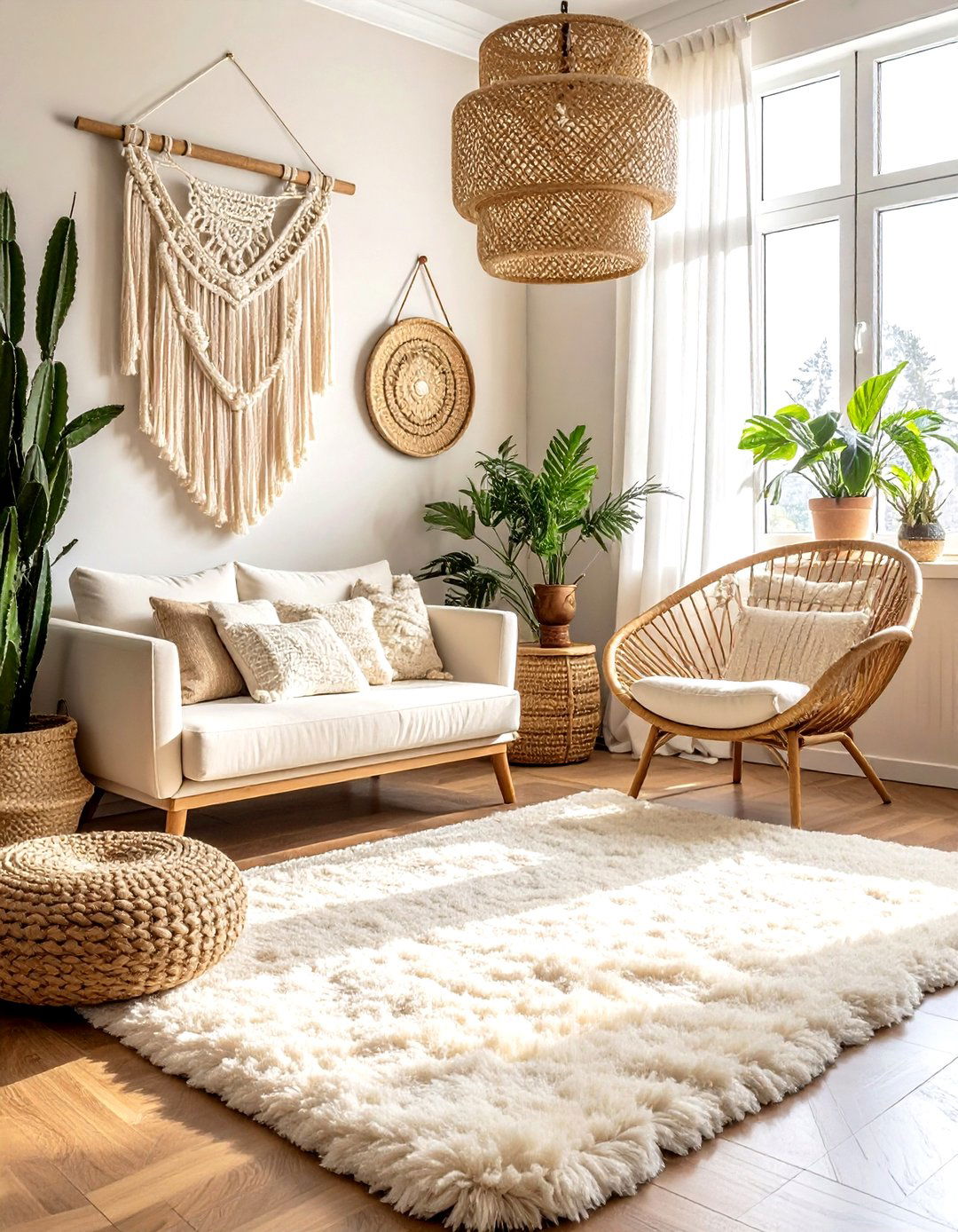 Boho cream living room style - 30 cream living room design ideas