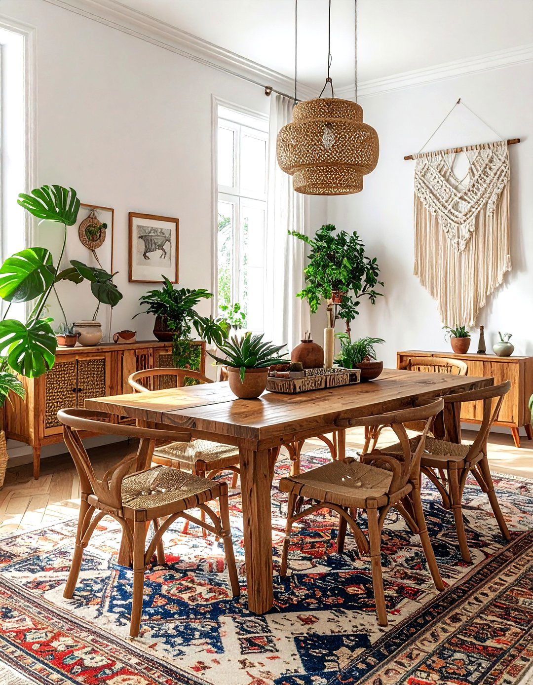 Boho dining room - 30 cozy dining room settings