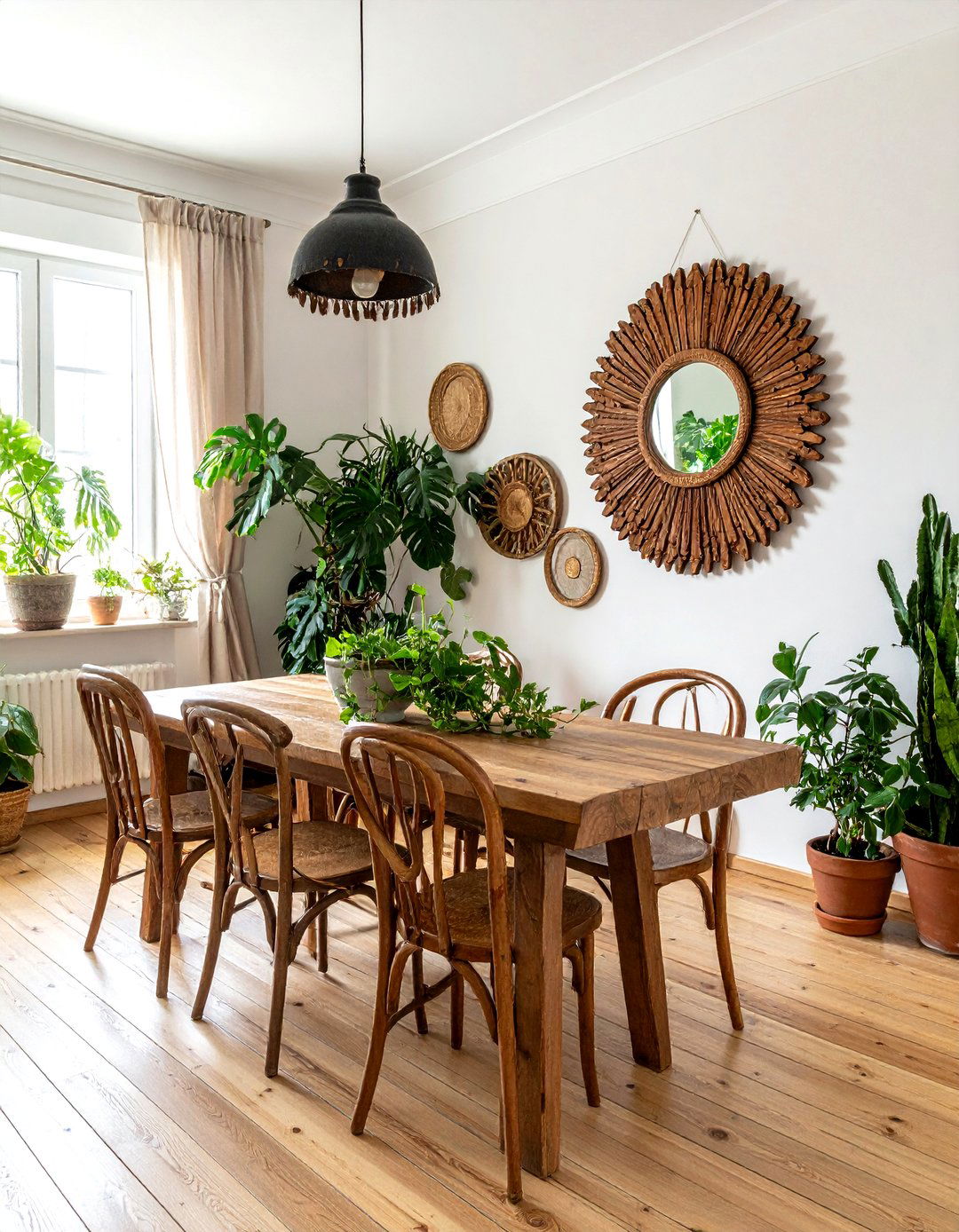 Boho dining room wall decor - 30 sunburst mirror dining room ideas