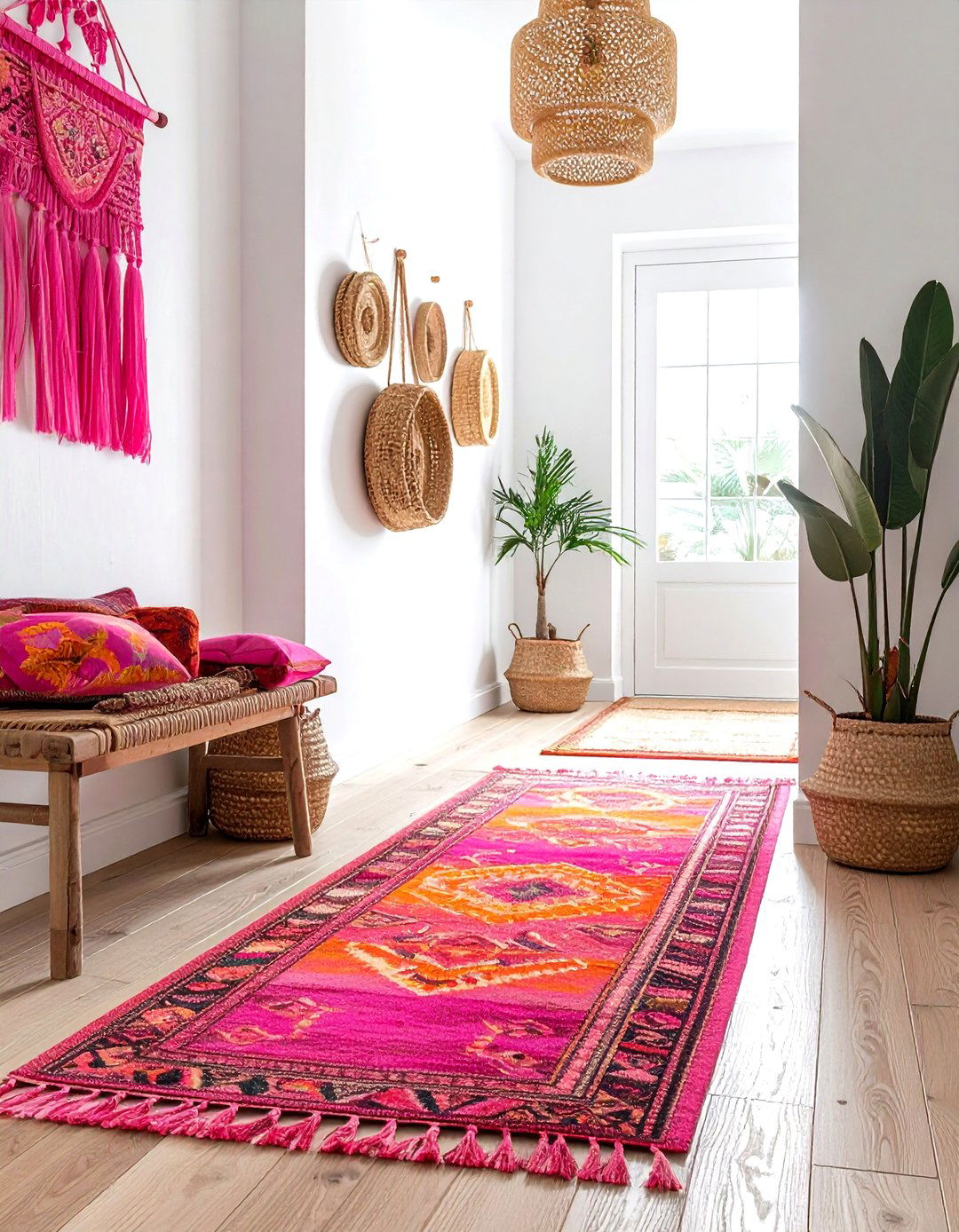Boho hallway runner - 30 hallway runner ideas