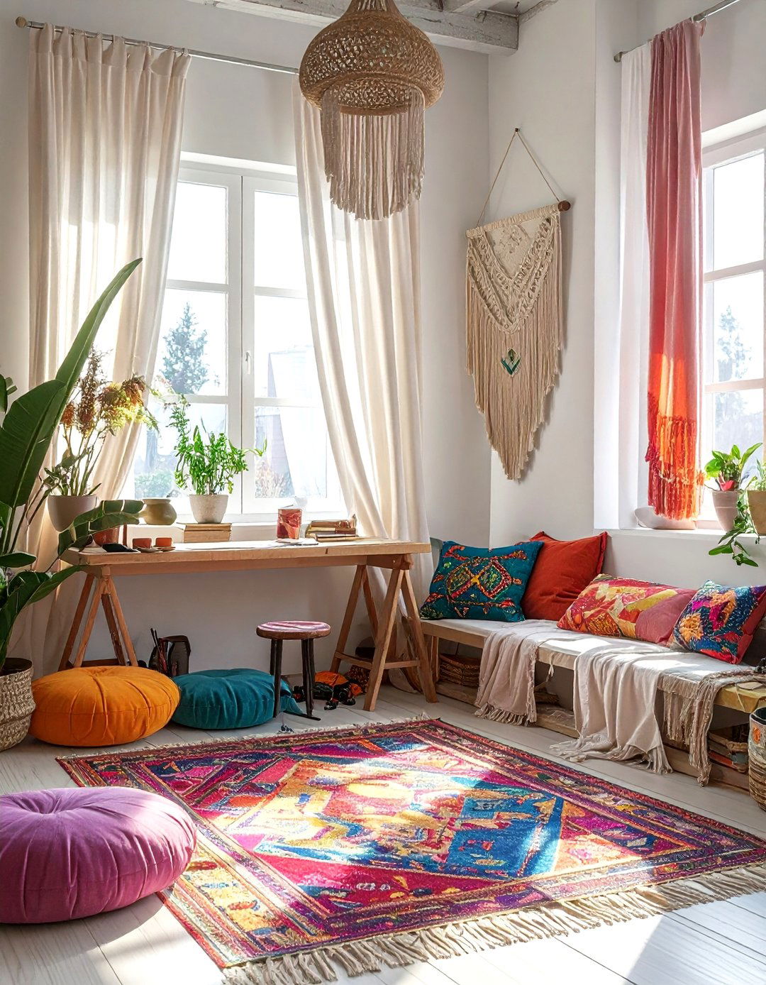 Boho linen curtains - 30 linen curtain ideas