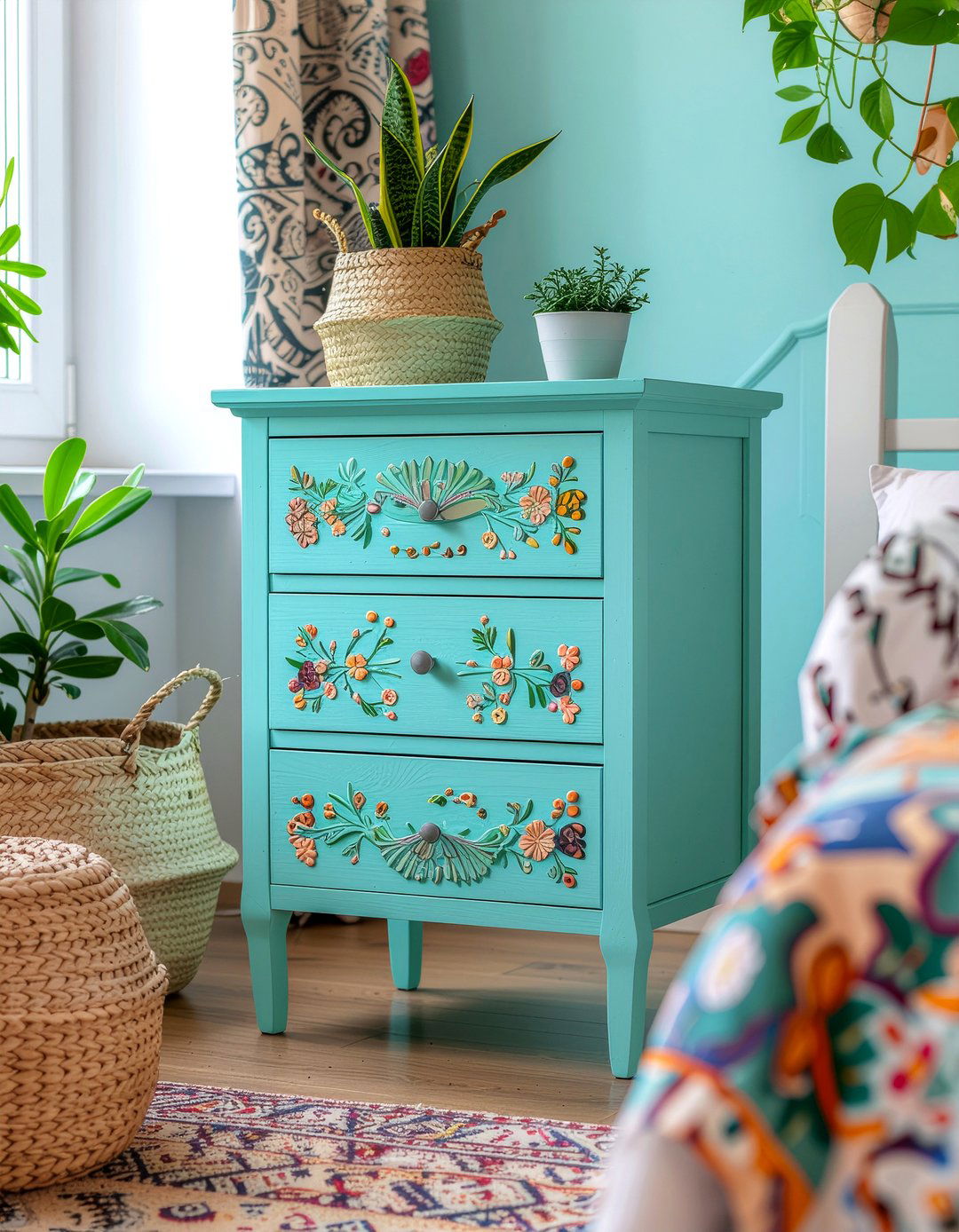 Boho nightstand - 30 bedroom nightstands
