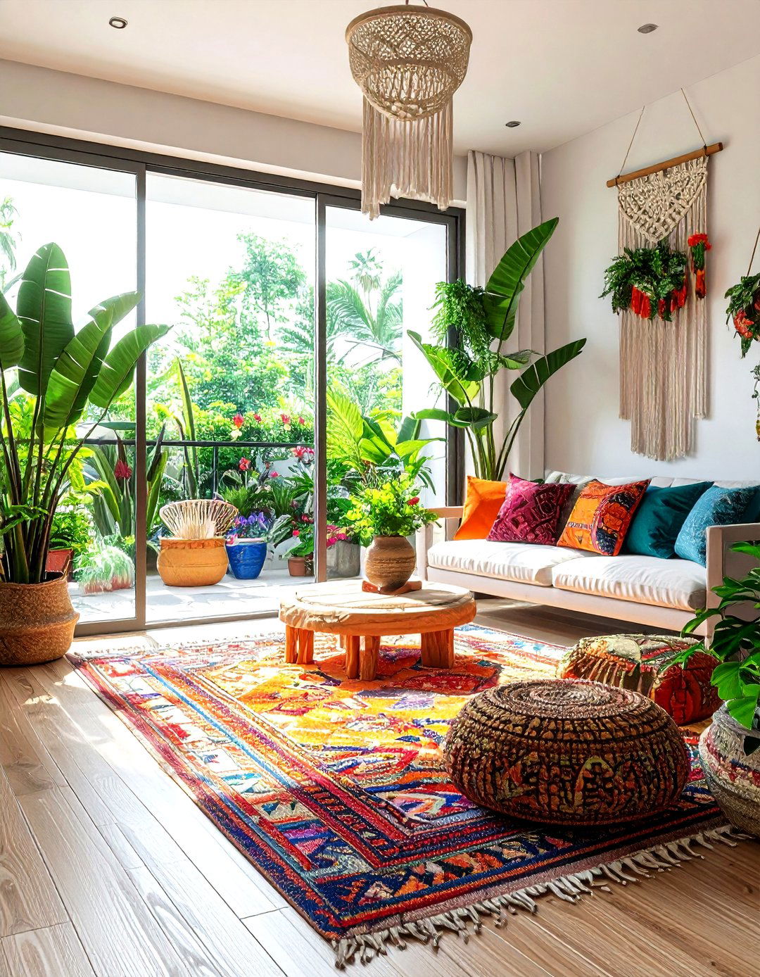 Boho patio doors - 30 living room with patio doors