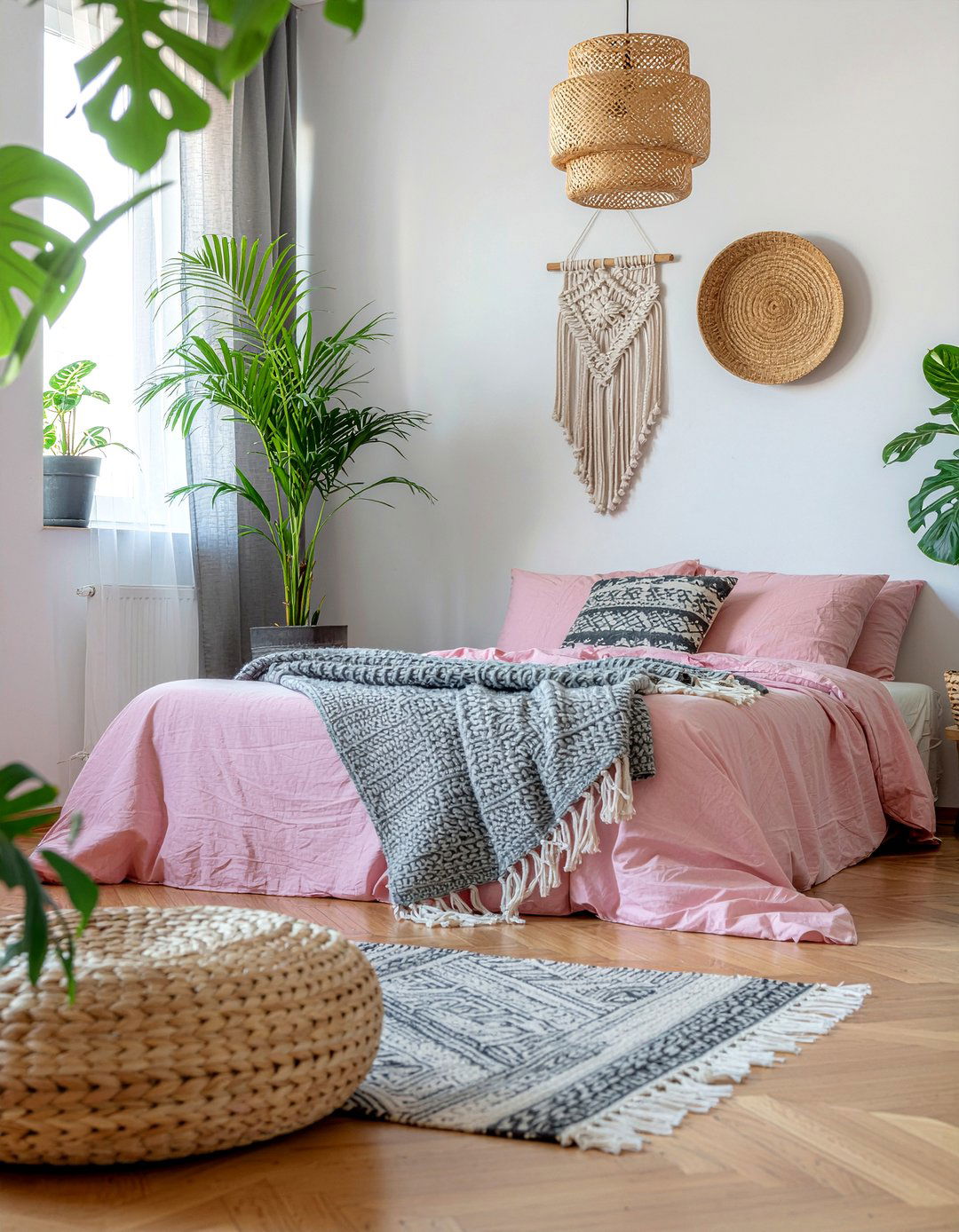 Boho pink gray bedroom decor - 30 pink and gray bedroom ideas