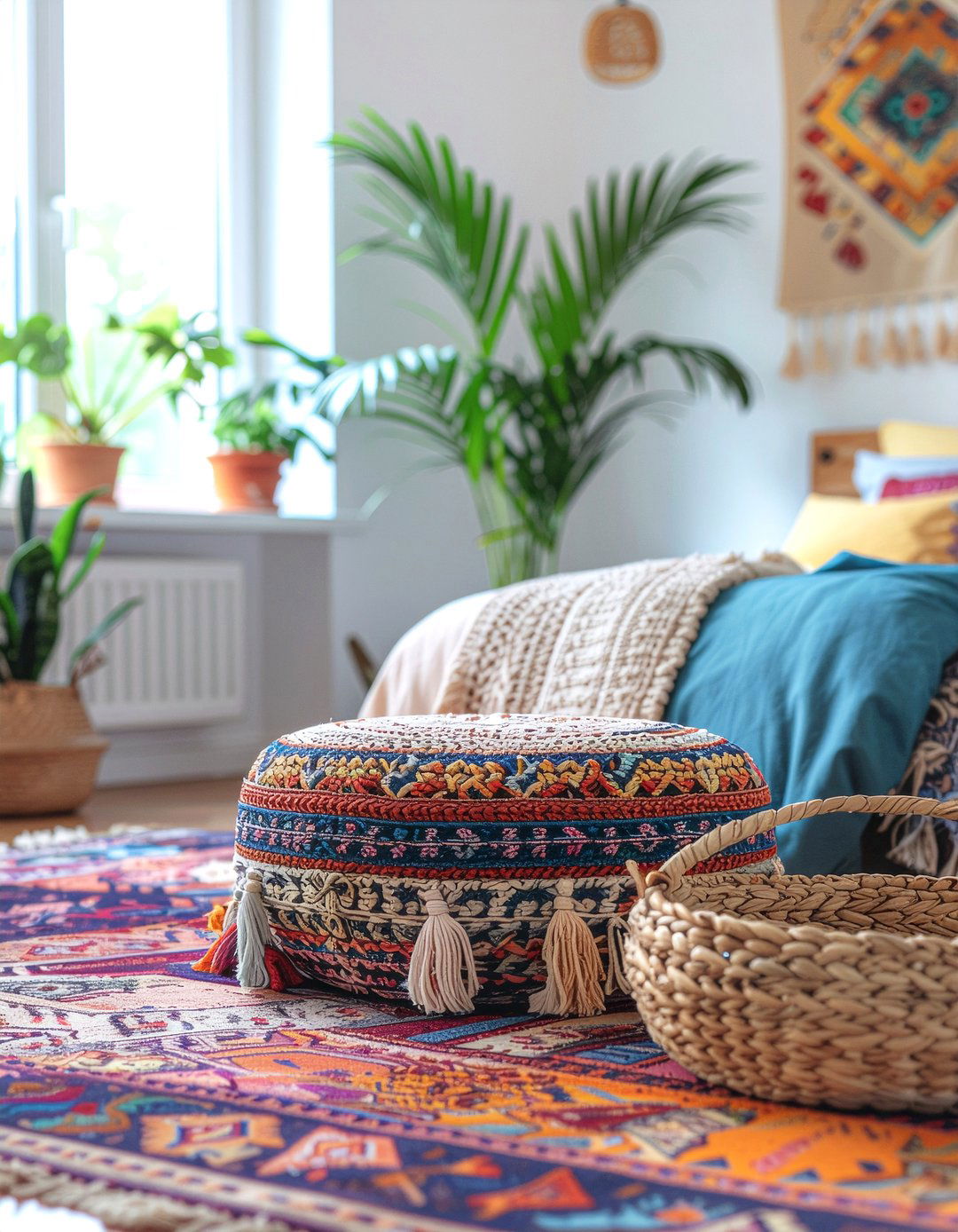Boho pouf - 30 bedroom poufs