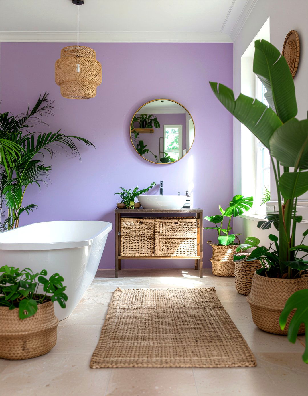 Boho purple bathroom - 30 purple bathroom ideas