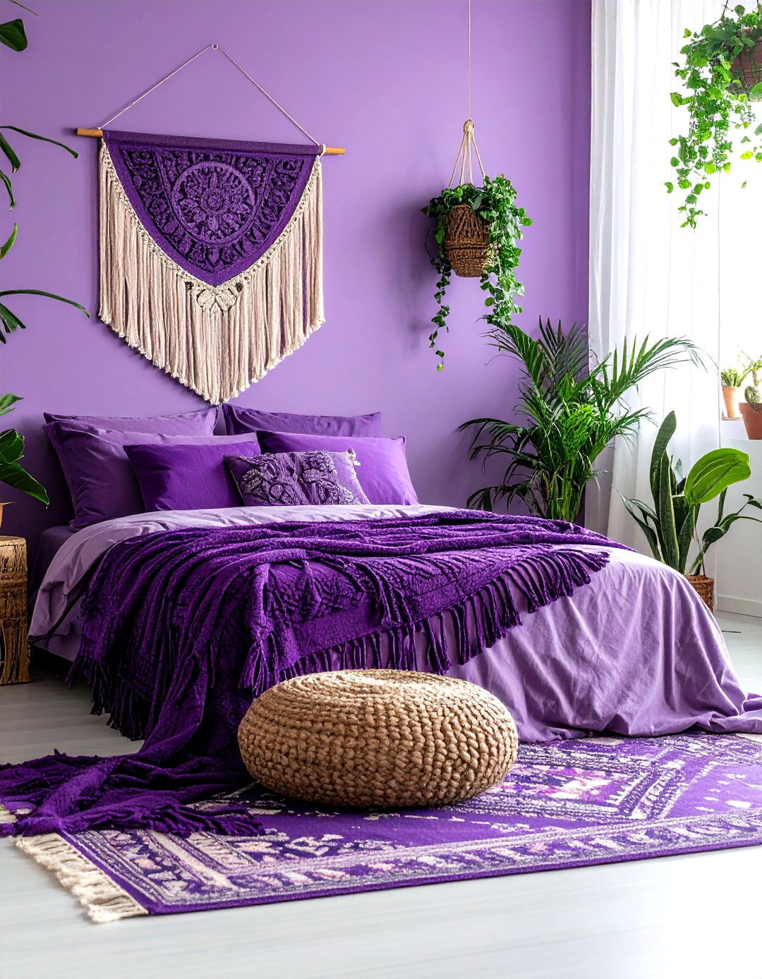 Boho purple bedroom - 30 purple bedroom ideas