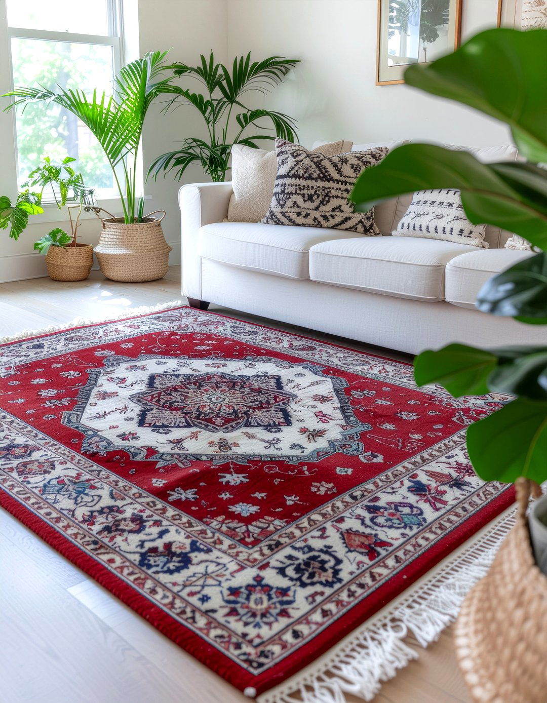 Boho rug layering - 30 living room rug layering ideas