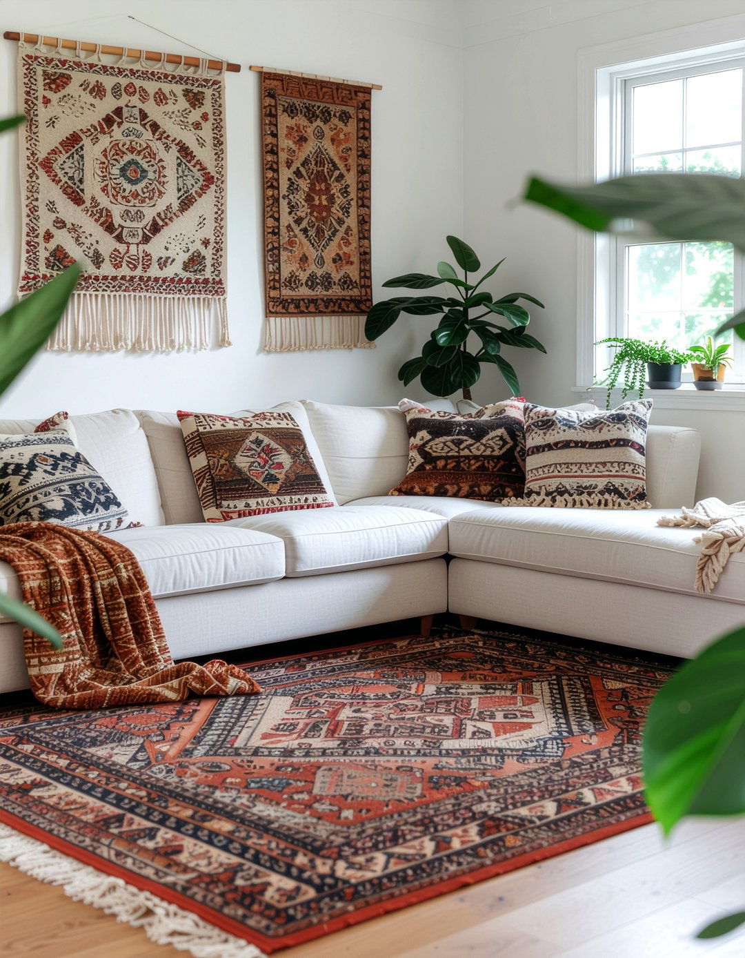 Boho rust decor - 30 rust living room ideas