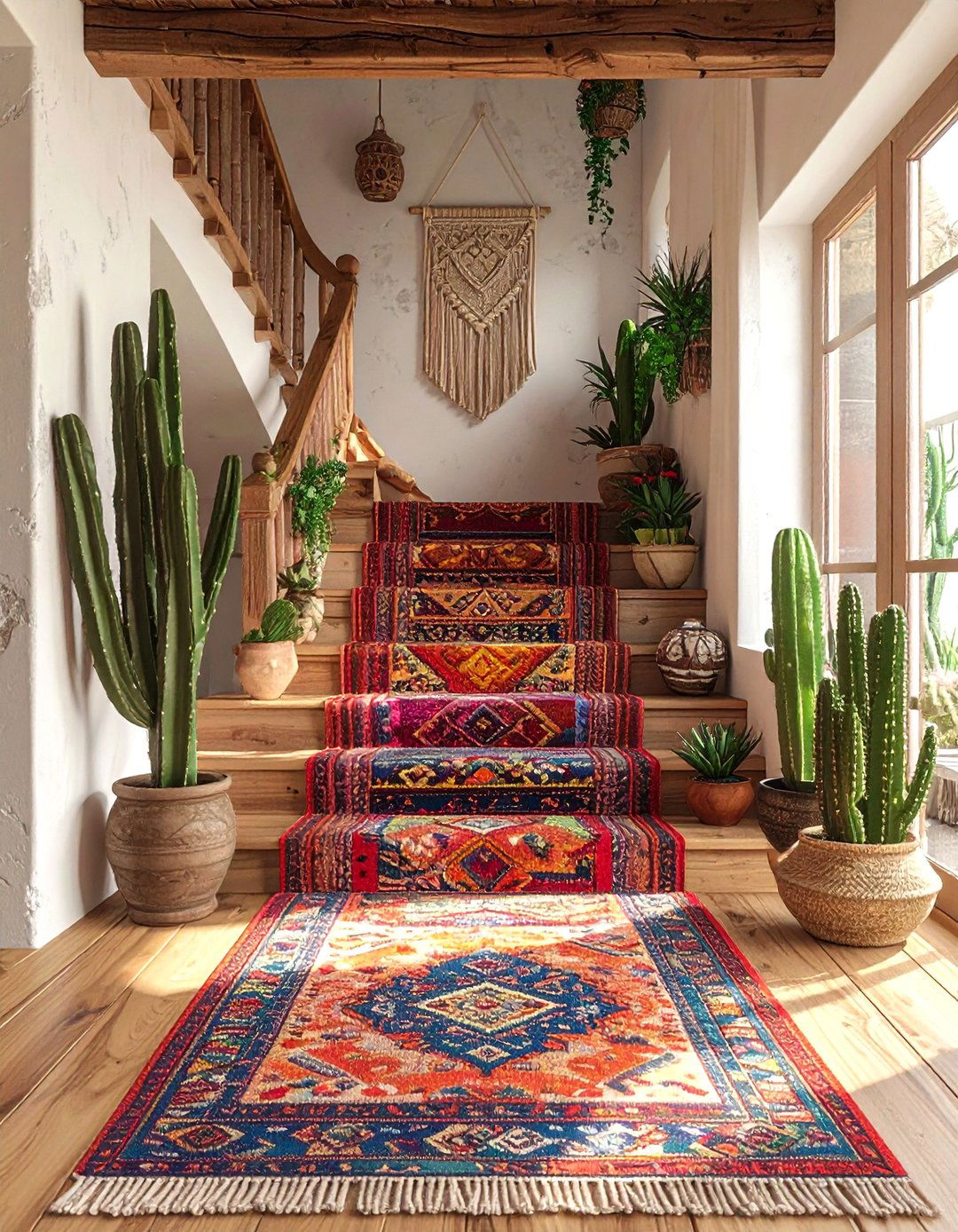 Boho staircase style - 30 stairway decor ideas