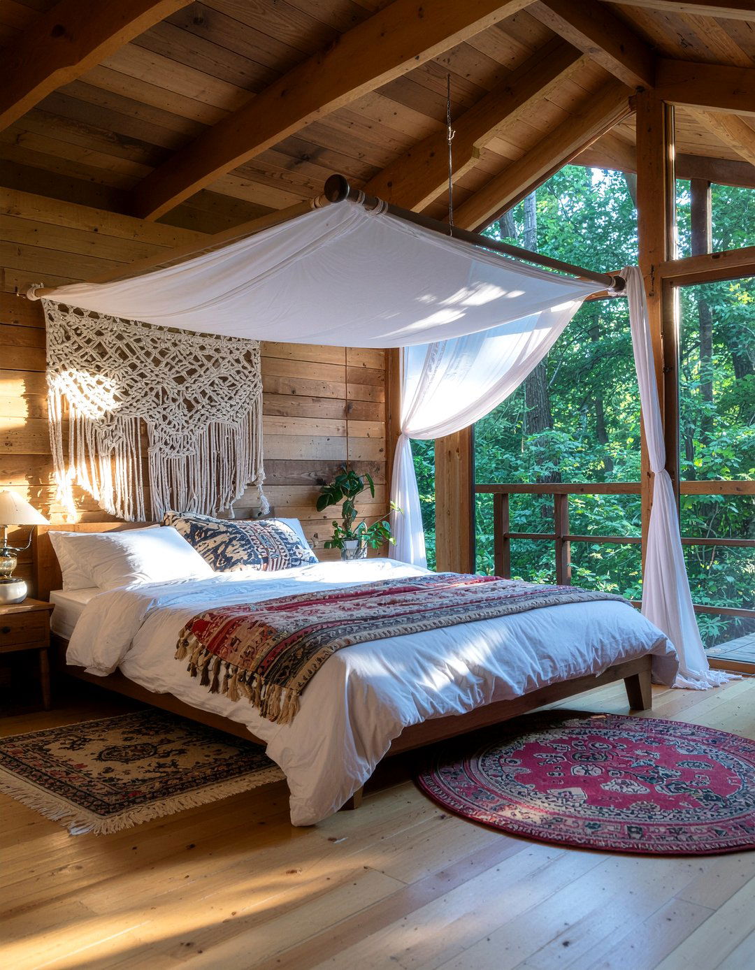 Boho style treehouse - 30 treehouse bedroom ideas