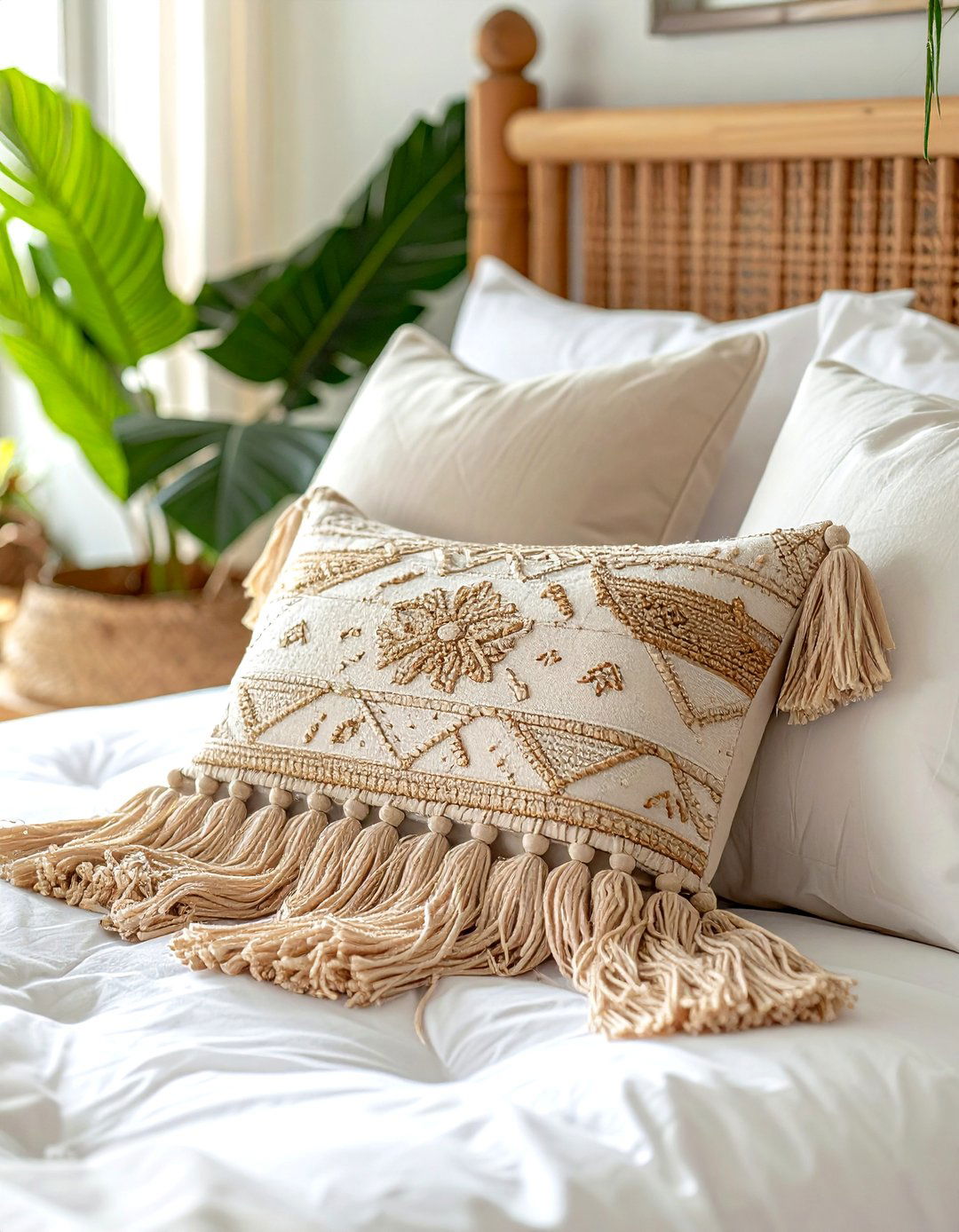 Boho tassel lumbar pillow - 30 lumbar pillow ideas
